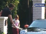 Patrick Dempsey washes his car with his daughter