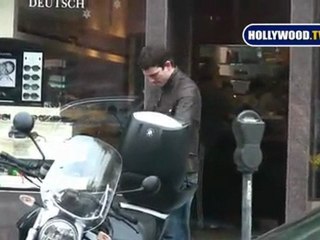 Bryan Greenberg rides his BMW Motorcycle