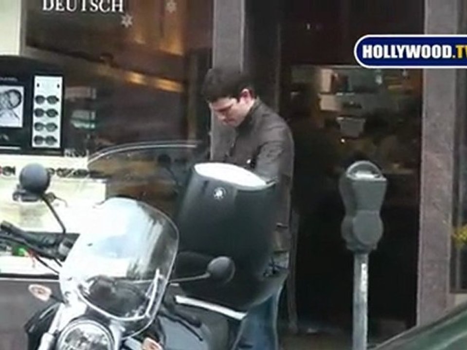 Bryan Greenberg rides his BMW Motorcycle