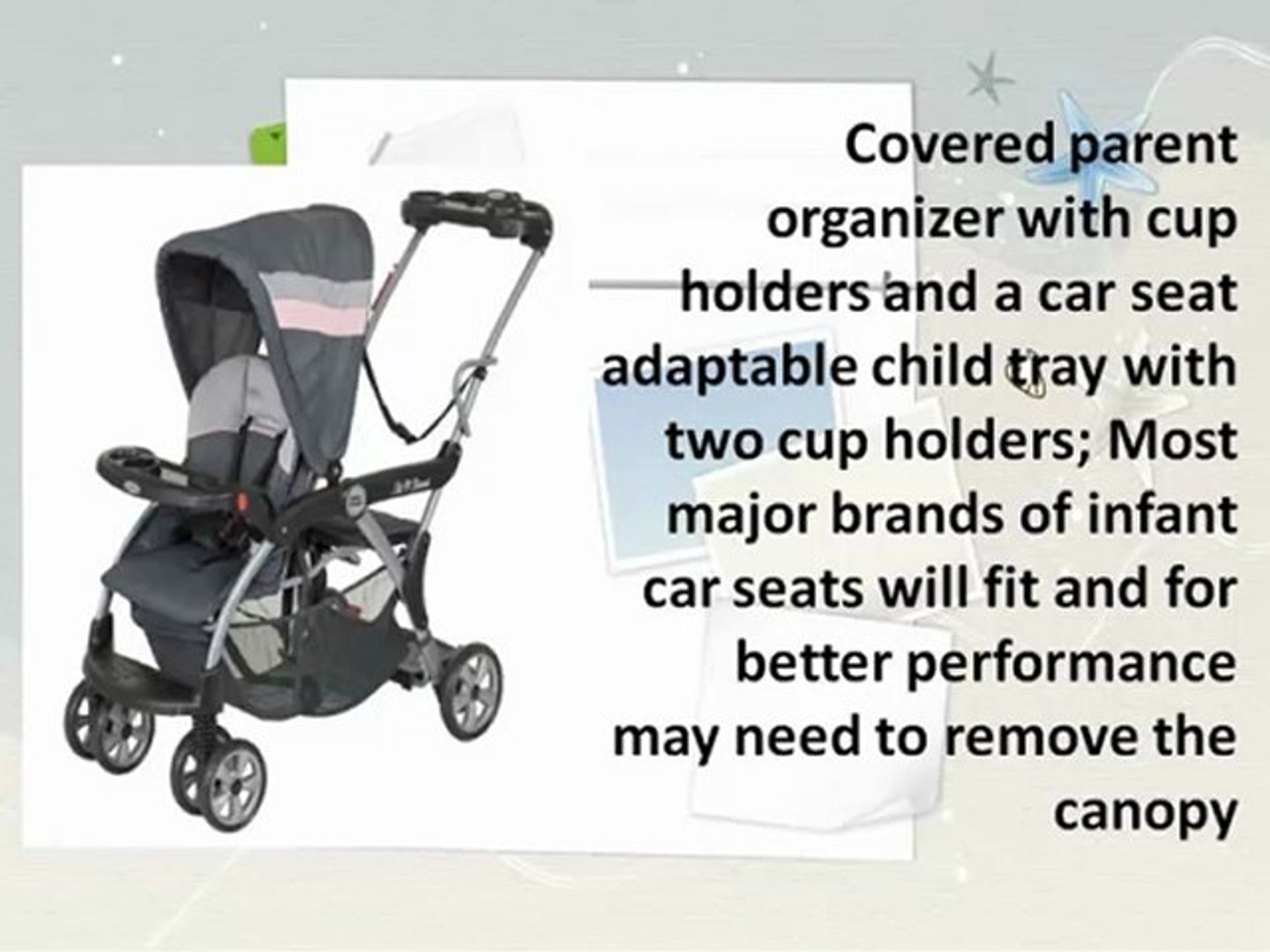 Sit and stand stroller with store car seat