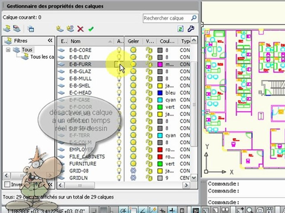 AutoCAD 2009, le gestionnaire de calques