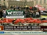 Cuerpos pintados contra corridas de toros en Bogotá