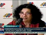 Venezuela: Observadores internacionales avalan labor del CNE