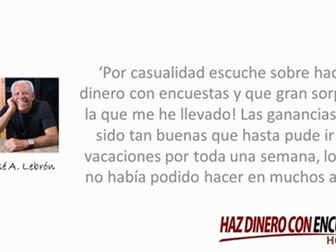 Haz dinero con encuestas hoy .com - Testimonios