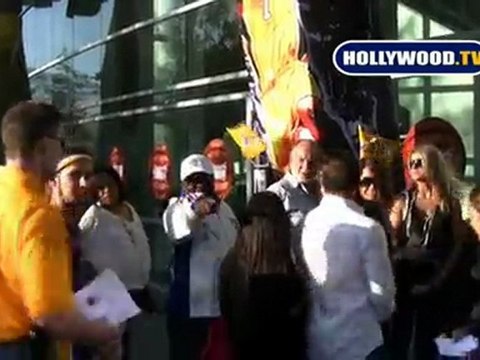 Celebrities Hit Lakers Game At The Staples Center.