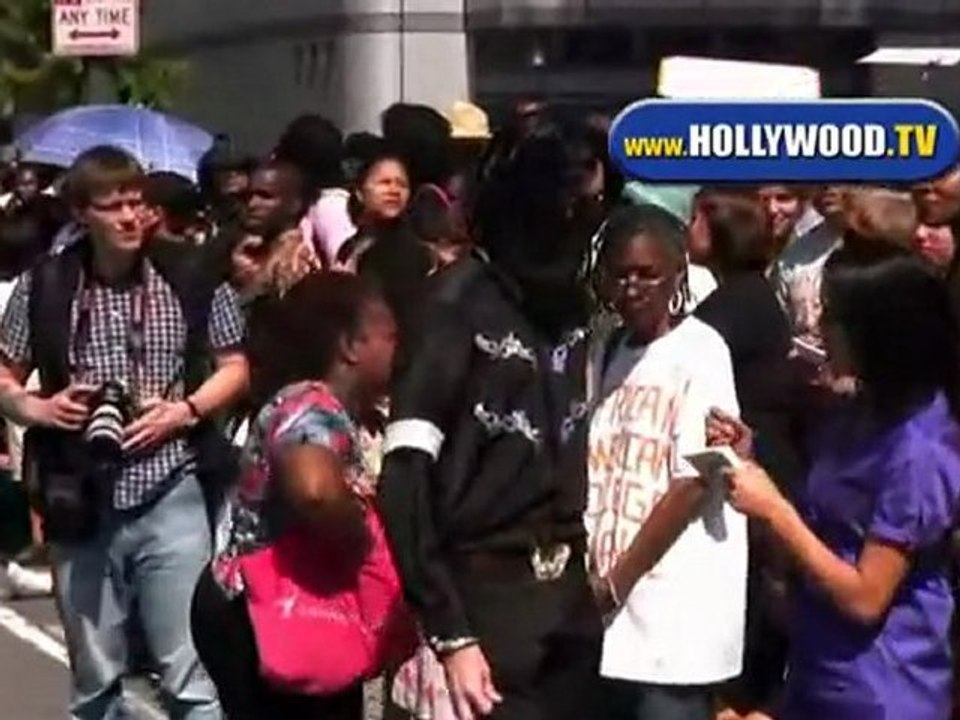 Fans At The Staples Center For Michael Jackson's Public Memorial