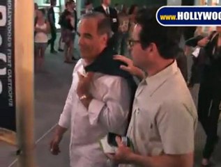 J J Albrams All Smiles While Leaving Funny People Premiere.