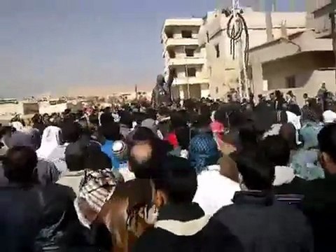فري برس ريف دمشق عرطوز جانب من تشييع الشهيد ابراهيم كنج 13 2 2012