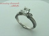 Cushion Cut Diamond Engagement Ring With Milgrains on the Edges