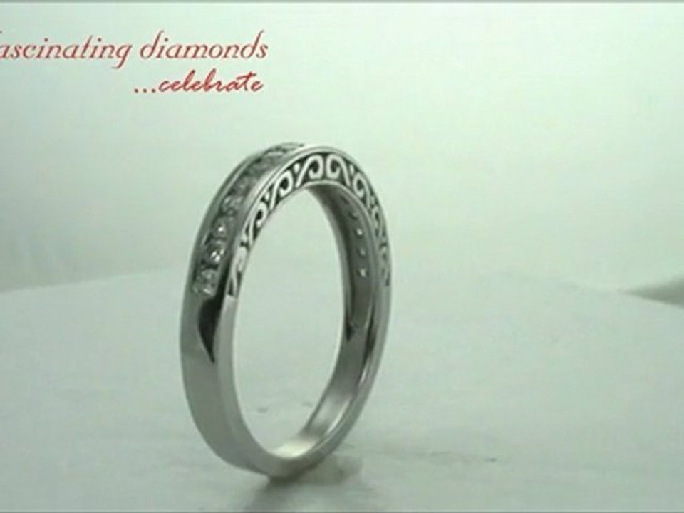 Round Cut Diamond Wedding Anniversary Band Channel Setting