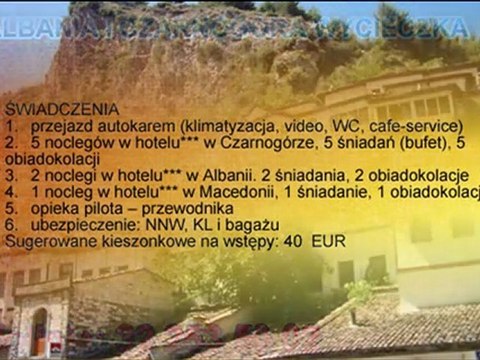 WYCIECZKA, WYPOCZYNEK - ALBANIA I CZARNOGÓRA 2012
