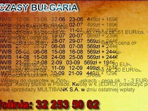 WCZASY, WYPOCZYNEK 2012 - BUŁGARIA - ZŁOTE PIASKI 2012 - BIURO PODRÓŻY KATOWICE