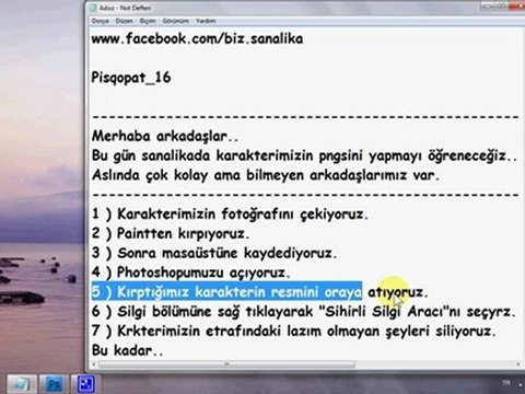 Sanalika karakter png yapma