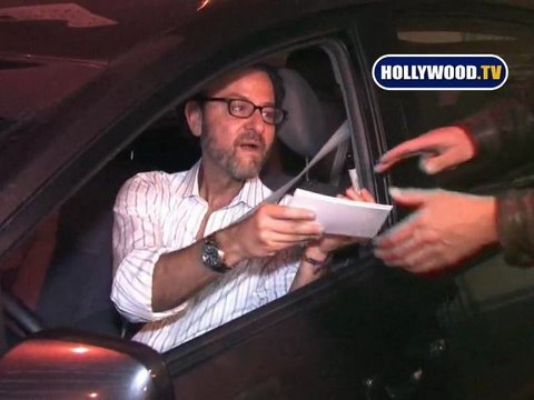 Fisher Stevens Talks To Cameras At Trousdale