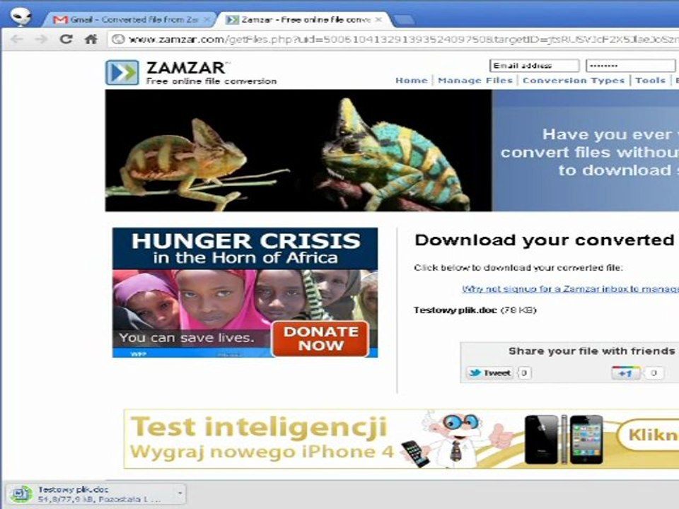 Webhosting.pl - Zamzar przekonwertuje twoje pliki poprzez e-mail