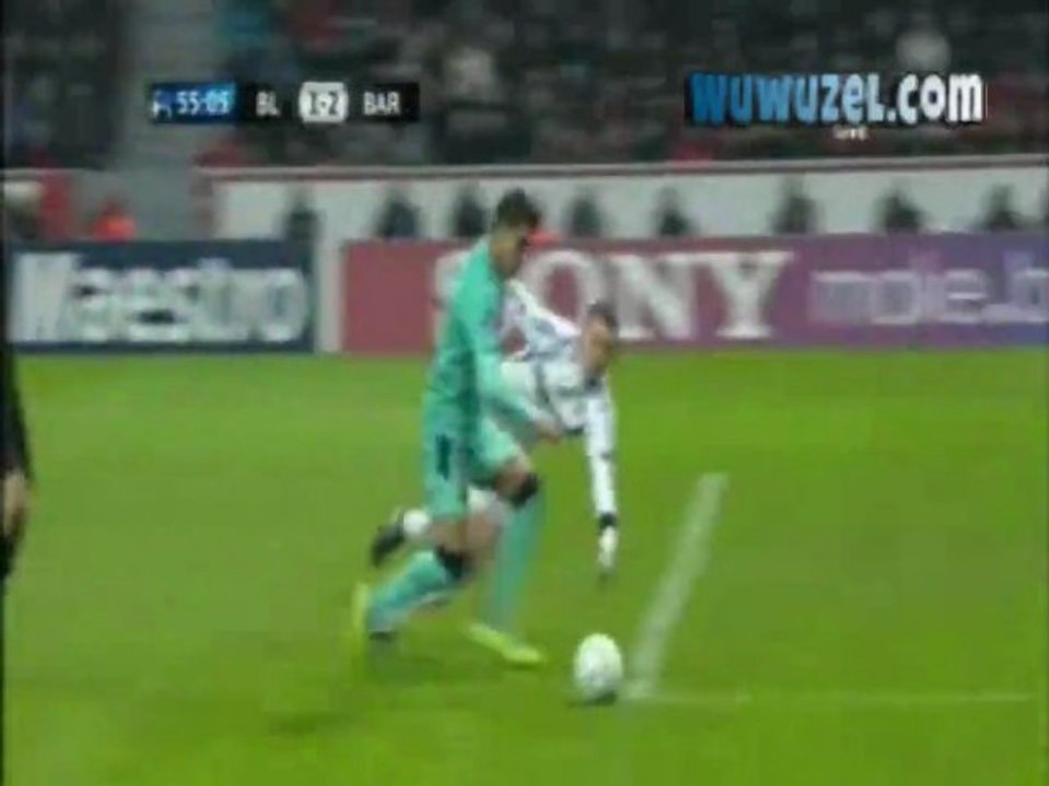 Bayer Leverkusen 1 - 2 Barcelona Sanchez Goal "55