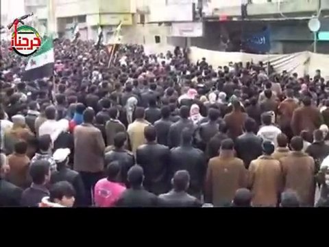 فري برس ادلب جرجناز قصيدة رائعة لأحد الشعراء ضمن المظاهرة 14 2 2012