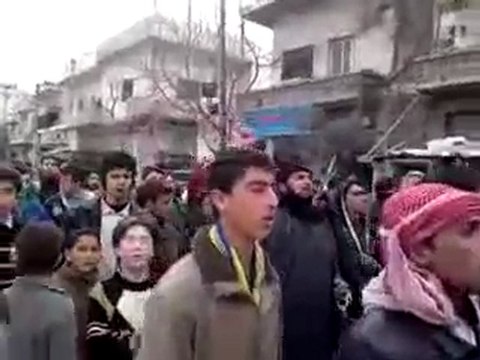 فري برس ادلب كفرنبل مظاهرة نصرة لحمص 14 2 2012