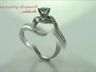 Round Cut Diamond Petite Snail Shape Pave Set Engagement Ring