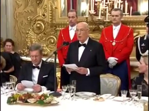 Roma - Brindisi del Presidente Napolitano al pranzo di Stato in onore di Wulff