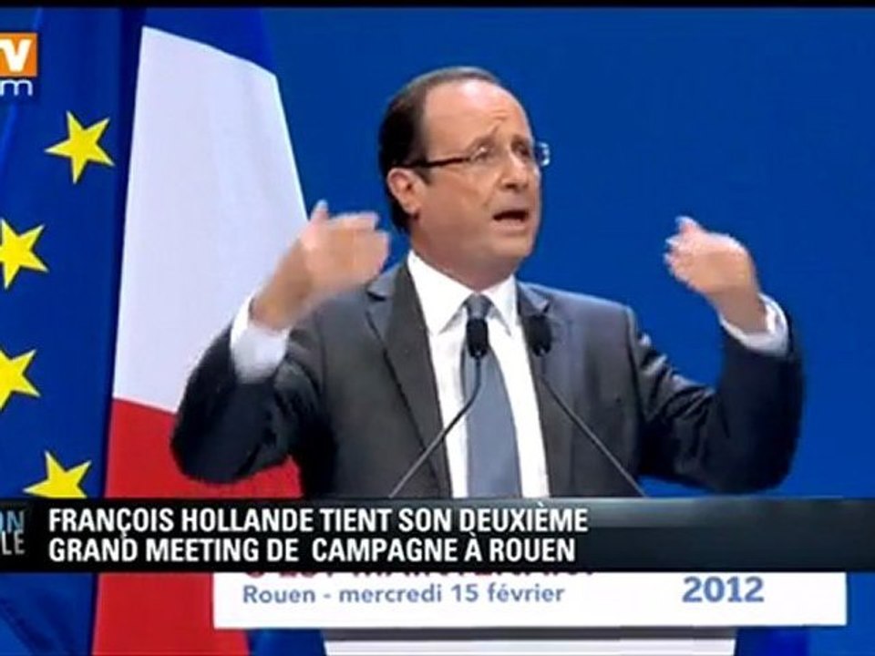 Présidentielle : François Hollande donne son deuxième grand meeting de campagne à Rouen