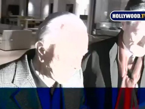 Kirk Douglas Signs Autographs While Leaving Madeo