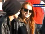 Lindsay Lohan , Samantha Ronson and Patrick on Beverly Blvd