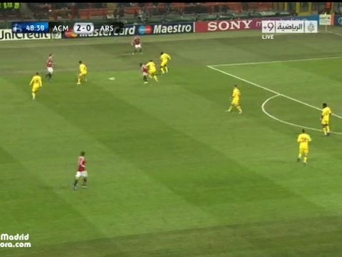 AC Milan VS Arsenal 3-0 Goal Robinho 49'