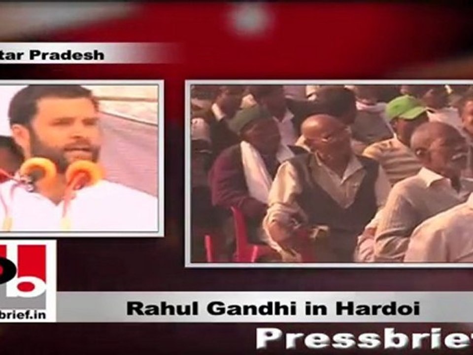 Rahul Gandhi in Hardoi questions LK Advani on ‘India Shining’ slogan of BJP