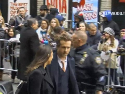 Ryan Reynolds greets fans at The Late Show with David Letterman