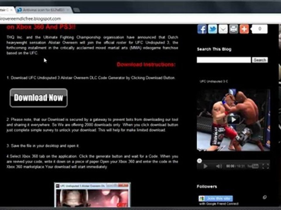 UFC Undisputed 3 Alistair Overeem DLC Free Giveaway