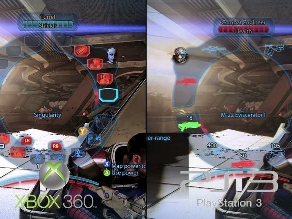 Mass Effect 3 Gameplay PS3 vs Xbox 360 comparison