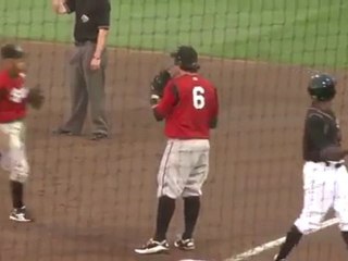 Triple Play After Ball Bounces Off Center Fielders Head