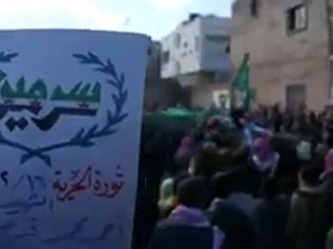 فري برس إدلب زفاف الشهيد أحمد محمد قدحنون سرمين 16 2 2012