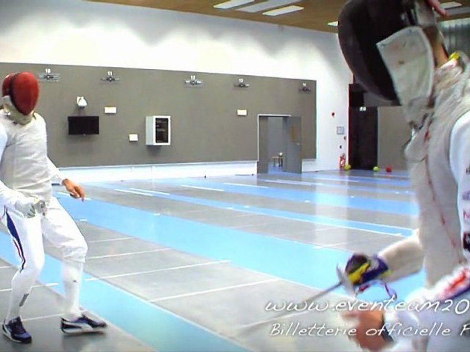 Londres 2012 - Chabal teste les JO - le fleuret avec Brice Guyart