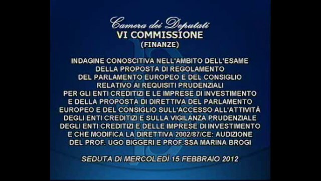 Roma - Audizione Ugo Biggeri e Marina Brogi (15.02.12)