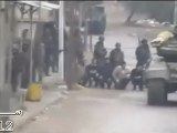 فري برس   ريف جنشق غوطة دمشق سقبا استخدام الأهالي كدروع بشرية 1 2 2012