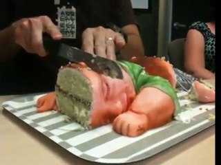 Slicing the baby cake !