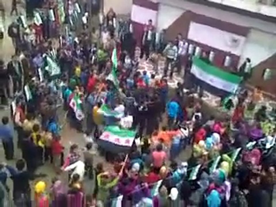 فري برس   درعا المليحة الشرقية   مظاهرة نصرأ ل باب عمرو و لطيبة 14 2 2012