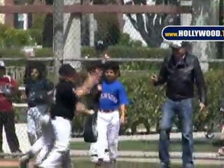 Larry King Enjoys Quality Time With Family at Baseball Park