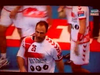 Fin de match Schaffhausen - Chambéry / Ligue des Champions Handball / Bagarre