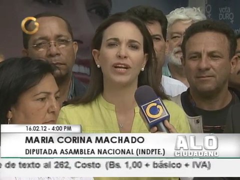 Machado asegura que insultos de Chávez a Capriles son muestra de miedo