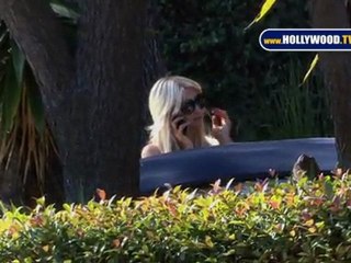 Paris Hilton Takes a Call at Nicole Richie's Place