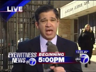 Lady trips and falls during a live news broadcast