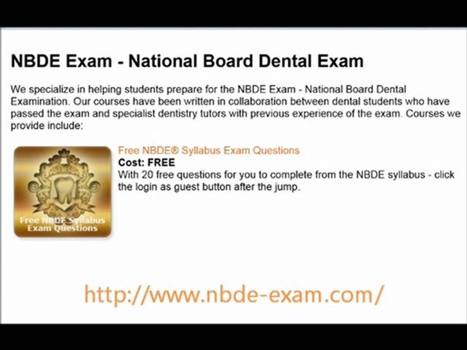 We specialize in helping students prepare for the NBDE Exam