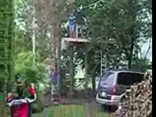 Homemade zip line fail!