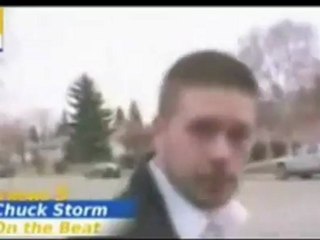 Reporter gets hit!