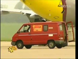 Jet blast destroying a van!!!!