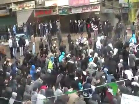 فري برس ريف دمشق قدسيا تحت الأمطار لبيك لبيك لبيك يا الله 17 2 2012