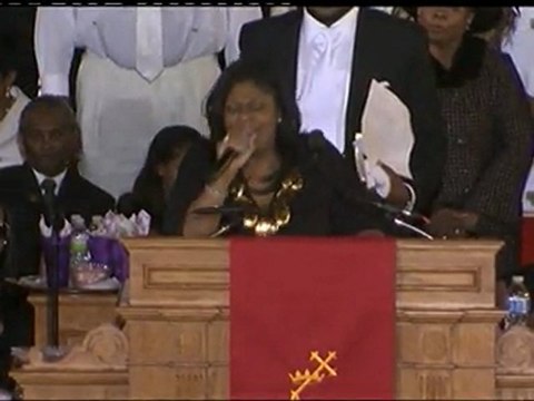 WHITNEY HOUSTON FUNERAL: Gospel star Kim Burrell performs
